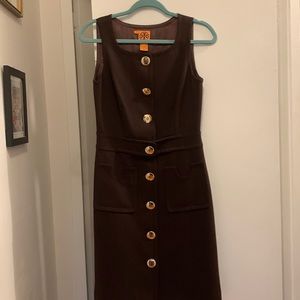 Tory Burch Chocolate brown button up dress with pockets - sz 4